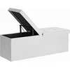 Image de Songmics® Banc Pouf Coffre de rangement tabouret pliable par 2 côtés Banquette 110 x 38 x 38 cm Blanche Charge max 300kg LSF75WT