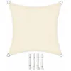 Image de Voile dombrage 5 x 5 m en HDPE - Toile Solaire pour Jardin Balcon - Perméable à leau - Beige - GSS55IV - SONGMICS