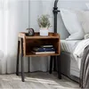 Image de Table de chevet - VASAGLE - Vintage - Compartiment de rangement - 42x35x52cm(LxlxH) - Pieds en métal