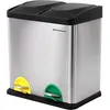 Image de SONGMICS Poubelle de Cuisine à pédale LTB30L - 30L - 2 compartiments : Tri Sélectif - Inox