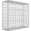 Image de Gabion pierre 100 × 90 × 30 cm Colonne Banc de jardin mur en pierre galvanisé GGB193 SONGMICS