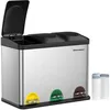 Image de SONGMICS Poubelle de Cuisine Résistante avec Pédales de Recyclage en INOX (45 Liter 3x15L De Couleur)LTB45L