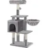 Image de FEANDREA Arbre à chat hauteur de 110 cm Niche panier Grande plate-forme Gris clair