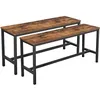 Image de Lot de 2 Bancs de salle à manger - VASAGLE - Style industriel - Cadre métallique durable - Marron rustique