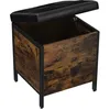 Image de Banc avec Coffre de Rangement - SONGMICS - Style Industriel - Marron Rustique - Surface en PU - Siège rembourré