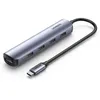 Image de HUB USB-C 5-en-1 - UGREEN - HDMI 4K 30Hz - 4 Ports USB 3.0 - Couleur Gris - Câbles Inclus