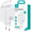 Image de Chargeur USB-C - USAMS - YC CC233TC02 - 20W PD+QC - Câble Rétractable - Blanc