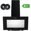 Image de CIARRA Hotte Aspirante Murale Noire 60 cm - Classe A - 380 m³/h - Recyclage & Évacuation - 62 dB - 3 Vitesses - CAB6201A