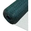 Image de VOUNOT® Grillage à poule - Métal gainé de PVC vert - Maille 13mm - 1x50M - Filet de clôture pour poulailler