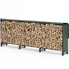 Image de VOUNOT® Abri range-bûches 3m avec housse - Serre bûche en acier - Support bois de chauffage pour cheminée et extérieur