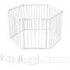 Image de VOUNOT® Barrière de sécurité pliable pré-assemblée 3.75M - 6 Panneaux - Grille de protection cheminée en métal blanc
