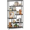 Image de Bibliothèque - Bealife - 7 Niveaux Rangement - Cadre en Métal - Pieds Réglable - 100 x 30 x 180 cm - Étagère Salon - Bois Noir