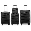 Image de Set de 4 Valise de Voyage (34/55/66/76cm) Ultra Légère Rigide Valise Cabine à 4 Roulettes et Serrure TSA & Portable Vanity CaseNoir
