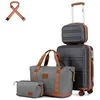 Image de Kono Set de 4 Valises de Voyage Rigide Bagage Cabine 51cm avec Serrure TSA & Portable Vanity Case + Sac de Voyage 40x30x22cmGris