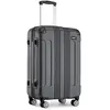 Image de Kono Valise Trolley Grande Taille 75x47x29cm Rigide e Ultra Légère ABS Valise de Voyage à 4 roulettes Valises Gris