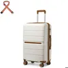 Image de Valise moyenne - BRITISH TRAVELLER - 66 x 44 x 28.5 cm - Coque polypropylène rigide - 4 roulettes 360° - Cadenas TSA