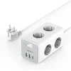 Image de Multiprise parafoudre TESSAN 9 en 1 - 6 prises + 1 USB-C + 2 USB-A - Interrupteur - Rallonge 2M 3600W