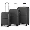 Image de British Traveller Set de 3 Valises (55/67/76cm) Valise de Voyage Trolley Rigide en Légere à 4 roulettes avec Serrure TSANoir