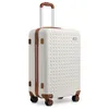 Image de Kono Valise Cabine 55x38x24 cm Bagage Cabine en ABS Valise Rigide 4 roulettes Valise de Voyage avec Serrure TSA 40L (Crème)
