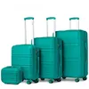Image de Kono Set de 4 Valises de Voyage Rigide Bagage Cabine (28+55+65+74cm) avec 4 roulettes et Serrure TSA+Portable Vanity Case Bleu