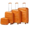 Image de Kono Set de 4 Valises de Voyage (34/55/66/76cm) Rigide Valise Cabine à roulettes et Serrure TSA & Portable Vanity Case Orange