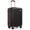Image de Kono Valise Moyenne 67cm Valise Soute en ABS Bagage de Voyage à Main Rigide 4 roulettes Valise de Voyage avec Serrure TSA (Noir)
