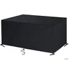 Image de Housse Salon de Jardin 242x162x100cm 420D Oxford Noir Housse Table de Jardin Imperméable Coupe-Vent Anti-UV Résistant Au Froid