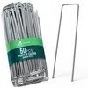 Image de VOUNOT® Lot de 50 piquets de fixation en métal galvanisé - Agrafes de jardin pour toile paillage - 150x30mm Ø3mm