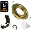 Image de Lot de 5 Spot encastrable orientable DORÉE avec GU10 LED de 5W eqv. 40W Blanc Neutre 4500K