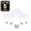 Image de Ampoule LED E27 - EUROPALAMP - 7W - 4500K Blanc Neutre - Lot de 5 - Haute Luminosité