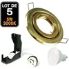 Image de Spot encastrable - EUROPALAMP - Dorée - GU10 LED 5W - Blanc Chaud 3000K - Lot de 5