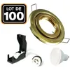 Image de 100 Spots encastrable orientable DORÉE avec GU10 LED de 7W eqv. 56W Blanc Chaud 3000K