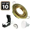 Image de 10 Spots encastrable orientable DORÉE avec GU10 LED de 7W eqv. 56W Blanc Neutre 4500K