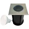 Image de Spot Encastrable de Sol Carré Inox 304 Exterieur IP65 + Ampoule GU10 5W Blanc Chaud 3000K