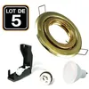 Image de 5 Spots Encastrables Orientable Dorée 7W Blanc chaud 3000k