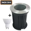 Image de Spot Encastrable de Sol Rond Inox 304 Extérieur IP65 + Ampoule GU10 5W Blanc Neutre 4500K