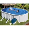 Image de Kit piscine acier blanc Gré Atlantis ovale 527 x 327 x 132 m + Bâche hiver