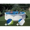 Image de Kit piscine acier blanc Gré Fidji ronde 480 x 122 m + Bâche hiver + Tapis de sol