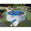 Image de Kit piscine acier blanc Gré Fidji ronde 320 x 122 m + Tapis de sol