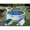 Image de Kit piscine acier blanc Gré Fidji ronde 320 x 122 m + Bâche hiver + Tapis de sol