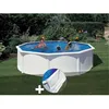 Image de Kit piscine acier blanc Gré Fidji ronde 480 x 122 m + Tapis de sol