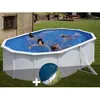Image de Kit piscine acier blanc Gré Bora Bora ovale 5 27 x 3 27 x 1 22 m + Bâche hiver