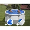 Image de Kit piscine acier blanc Gré Fidji ronde 260 x 122 m + Bâche à bulles + Tapis de sol