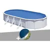 Image de Kit piscine acier blanc Gré Fidji ovale 744 x 399 x 122 m + Bâche hiver