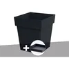 Image de Pot de fleur carré Toscane 39 x H.39 cm Anthracite + Soucoupe - Eda