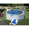 Image de Kit piscine acier blanc Gré Fidji ronde 320 x 122 m + Bâche à bulles