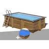 Image de Kit piscine bois Gré Marbella 2 420 x 270 x 117 m + Bâche à bulles