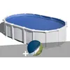 Image de Kit piscine acier blanc Gré Haïti ovale 634 x 399 x 132 m + Bâche hiver