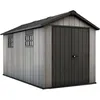Image de Abri de jardin BROSSIUM 8 m² - Résine - Double porte - 230 x 413 x 242 cm - Gris - KETER