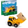 Image de Tractopelle BRIO World - 33436 - Accessoire pour circuit de train en bois - Connexions aimantées - dès 3 ans